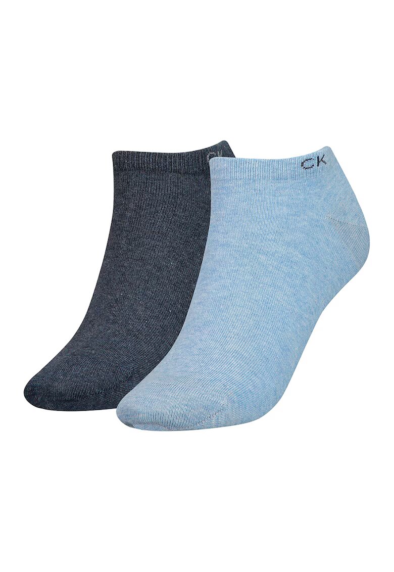 Calvin Klein Set de sosete pana la glezna - 2 perechi - Albastru deschis/Bleumarin