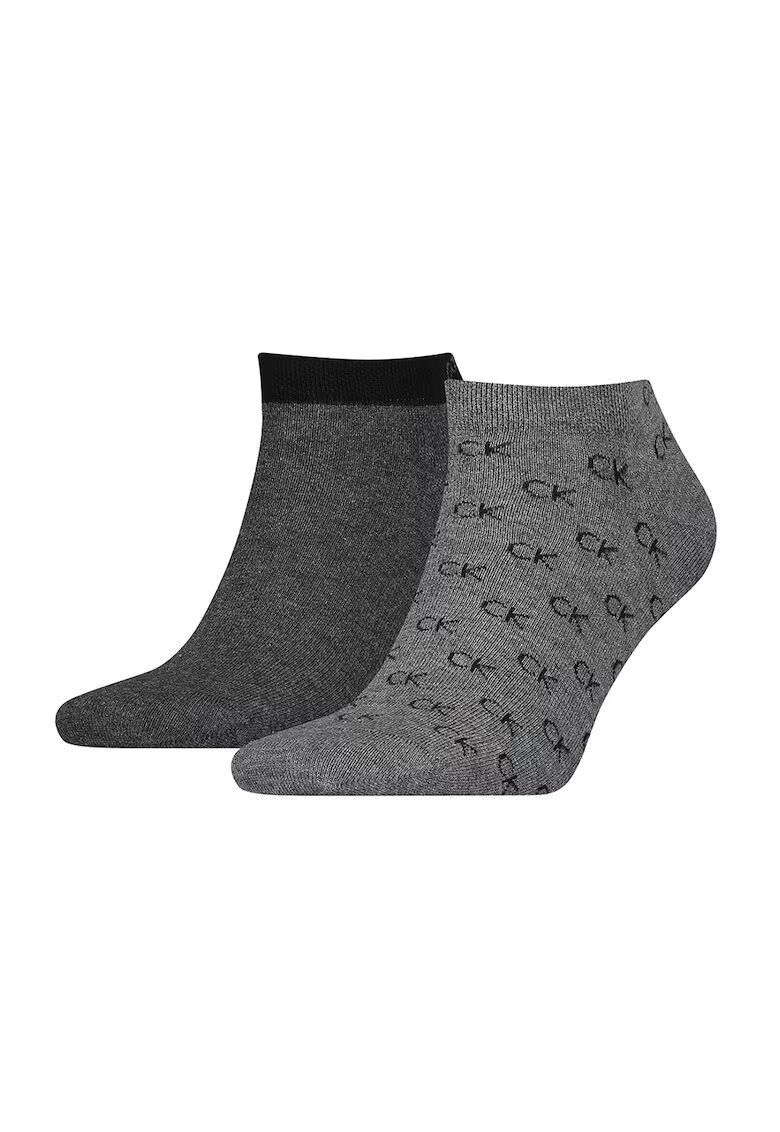 Calvin Klein Set de sosete unisex pana la glezna - 2 perechi - Gri