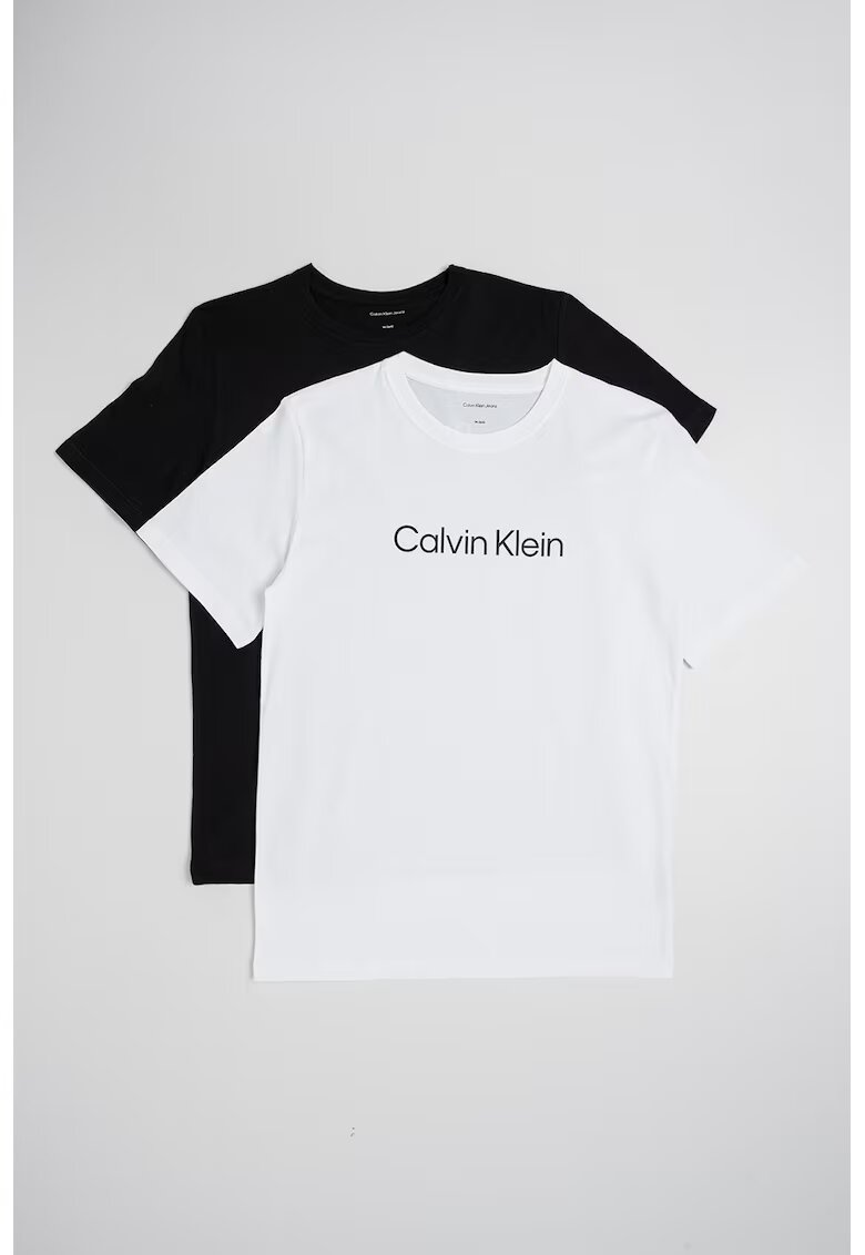 Calvin Klein Set de tricouri cu logo - 2 piese - Negru/Alb optic