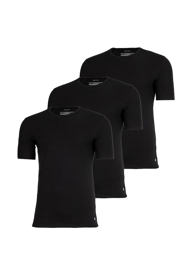 Calvin Klein Set de tricouri de casa din amestec de bumbac - 3 piese - Negru