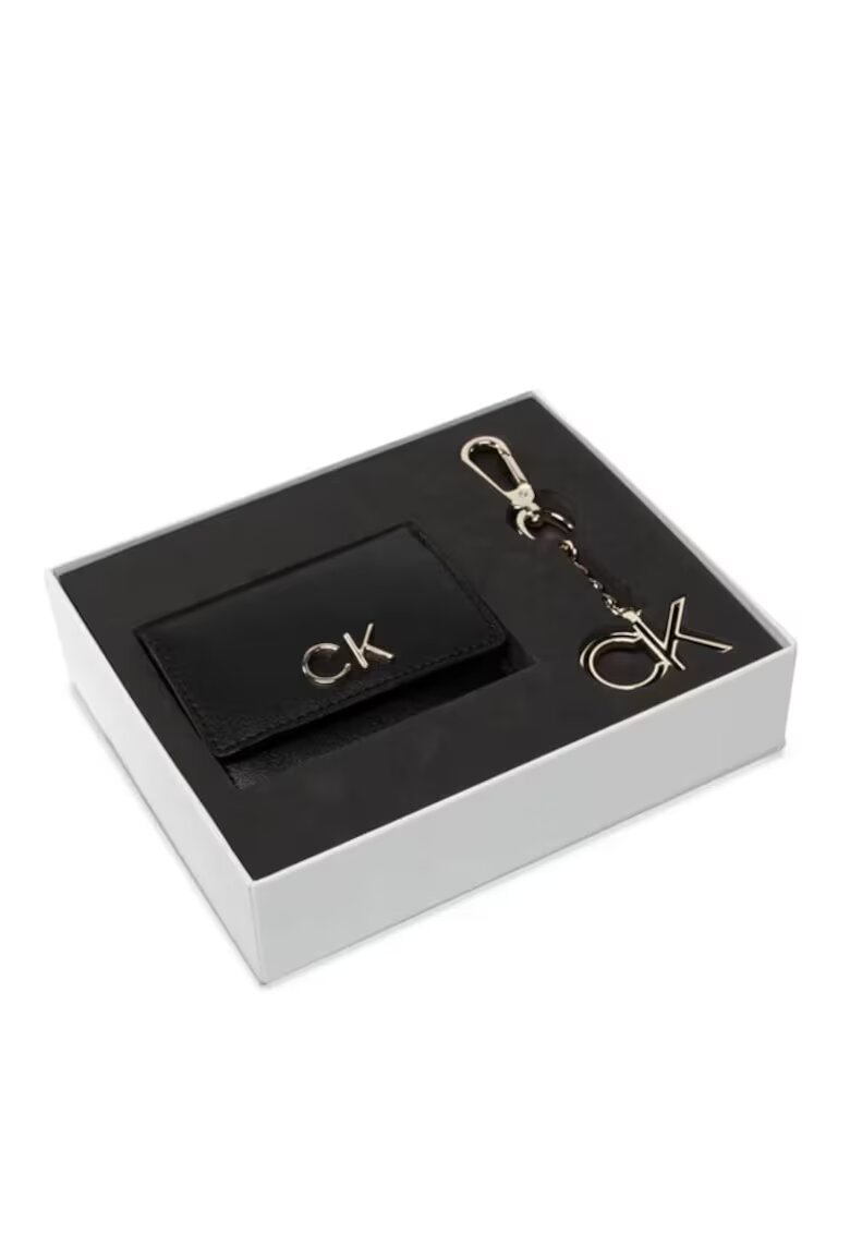 Calvin Klein Set portofel si breloc - Trifold Xxs + Keyfob K60K608906 - 9.5 x 7.5 x 2 / 4.5 x 12 cm