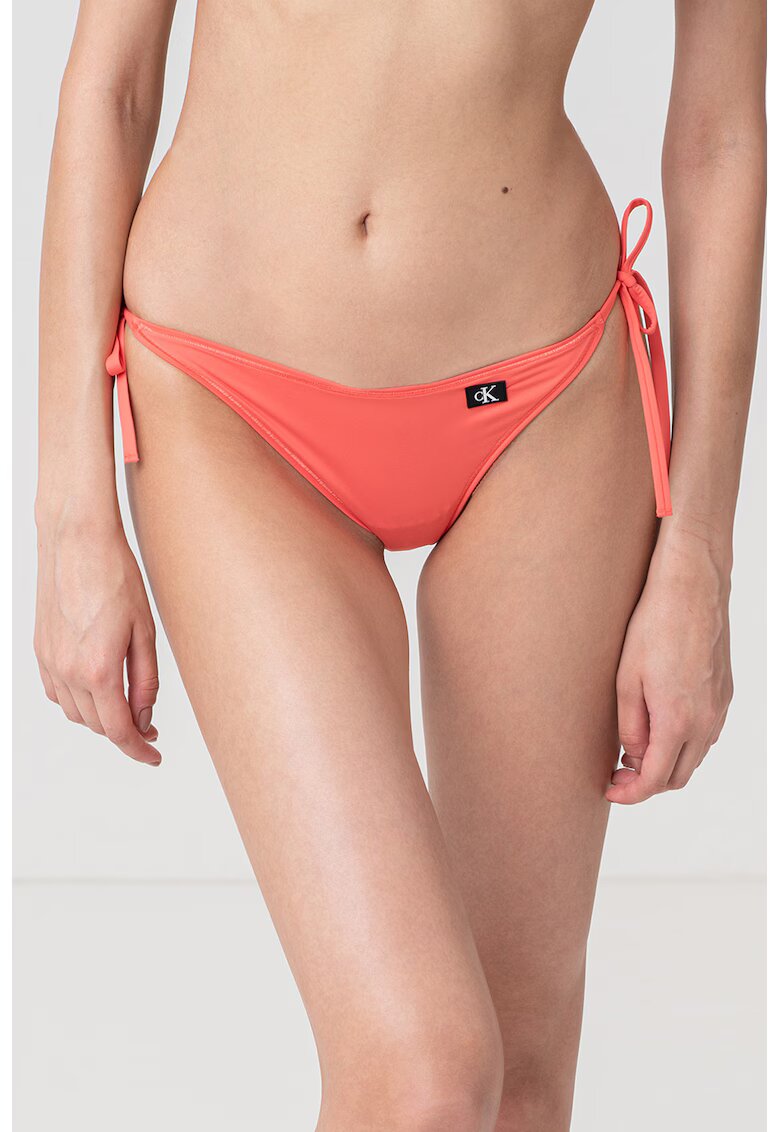 Calvin Klein Slip brazilian de baie cu prindere laterala - Coral