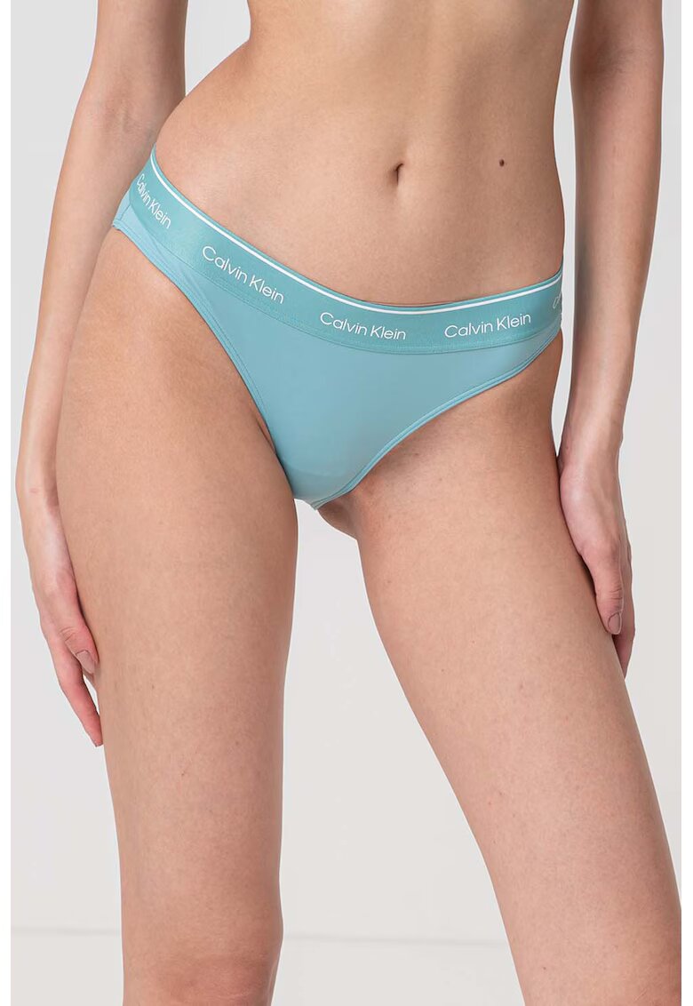 Calvin Klein Slip cu banda logo in talie - Turcoaz
