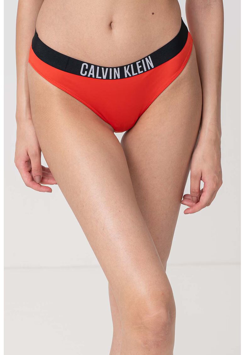 Calvin Klein Slip cu imprimeu logo - Negru/Portocaliu mandarina
