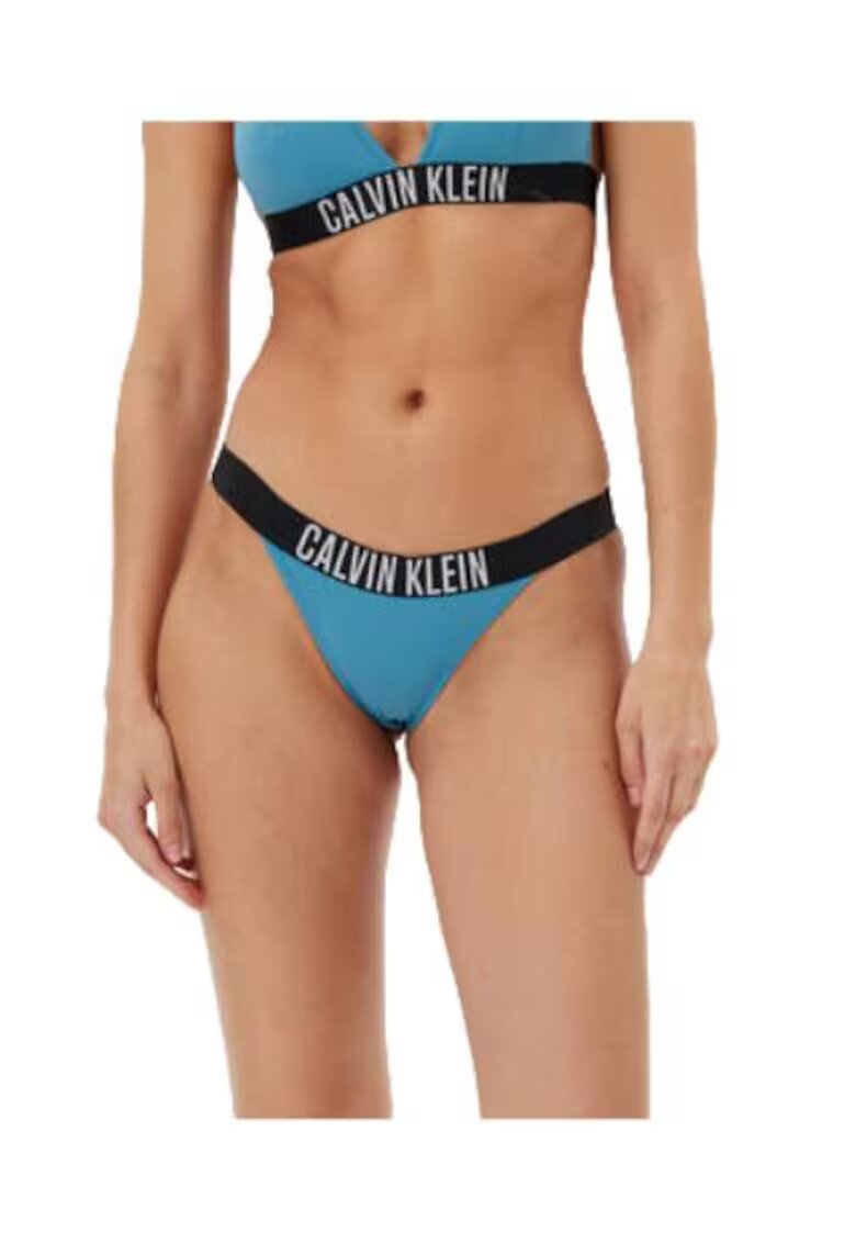 Calvin Klein Slip de bikini dama - albastru - 80% poliamida reciclata - 20% elastan -