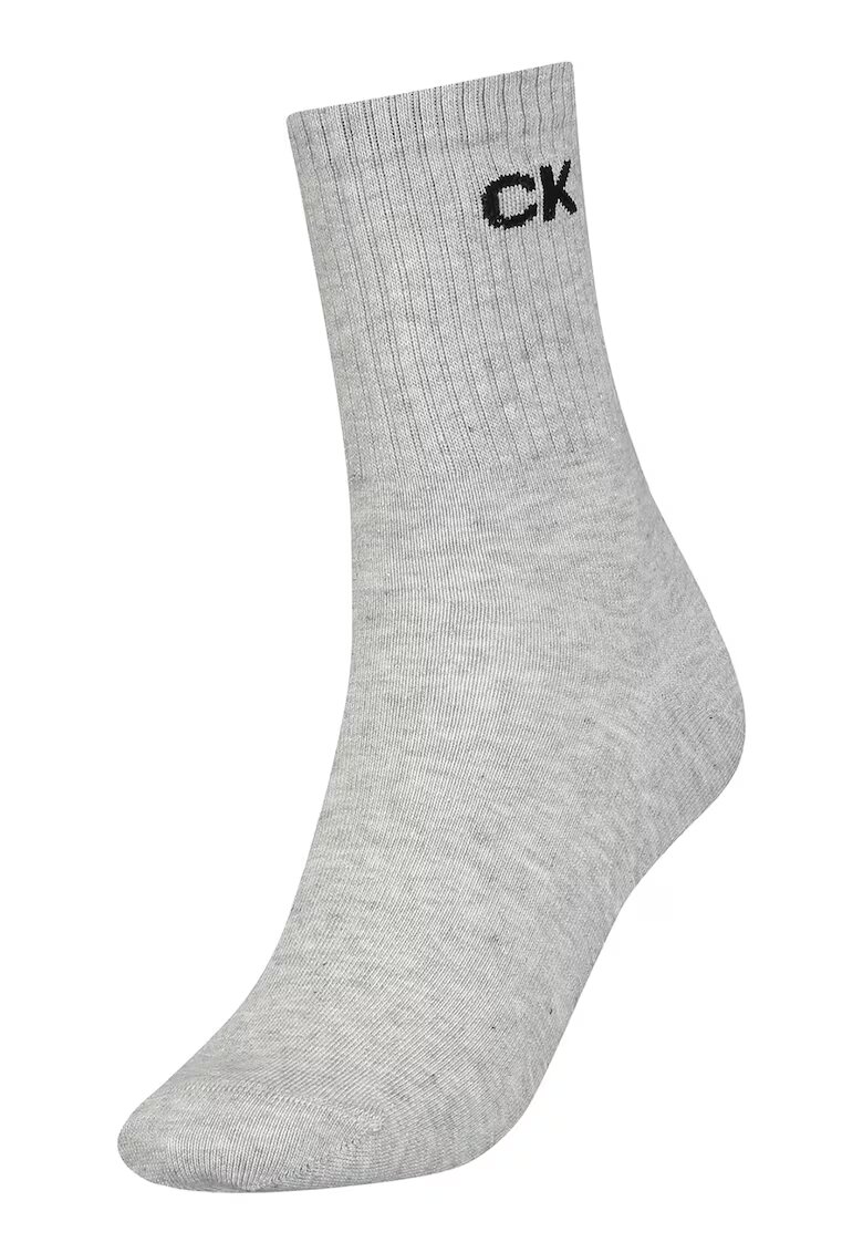 Calvin Klein Sosete lungi cu detaliu logo - Gri melange