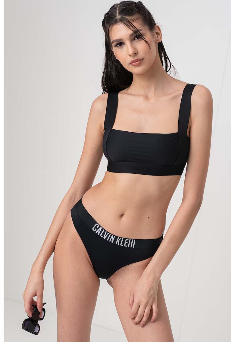 Calvin Klein Sutien cu decolteu patrat - Negru