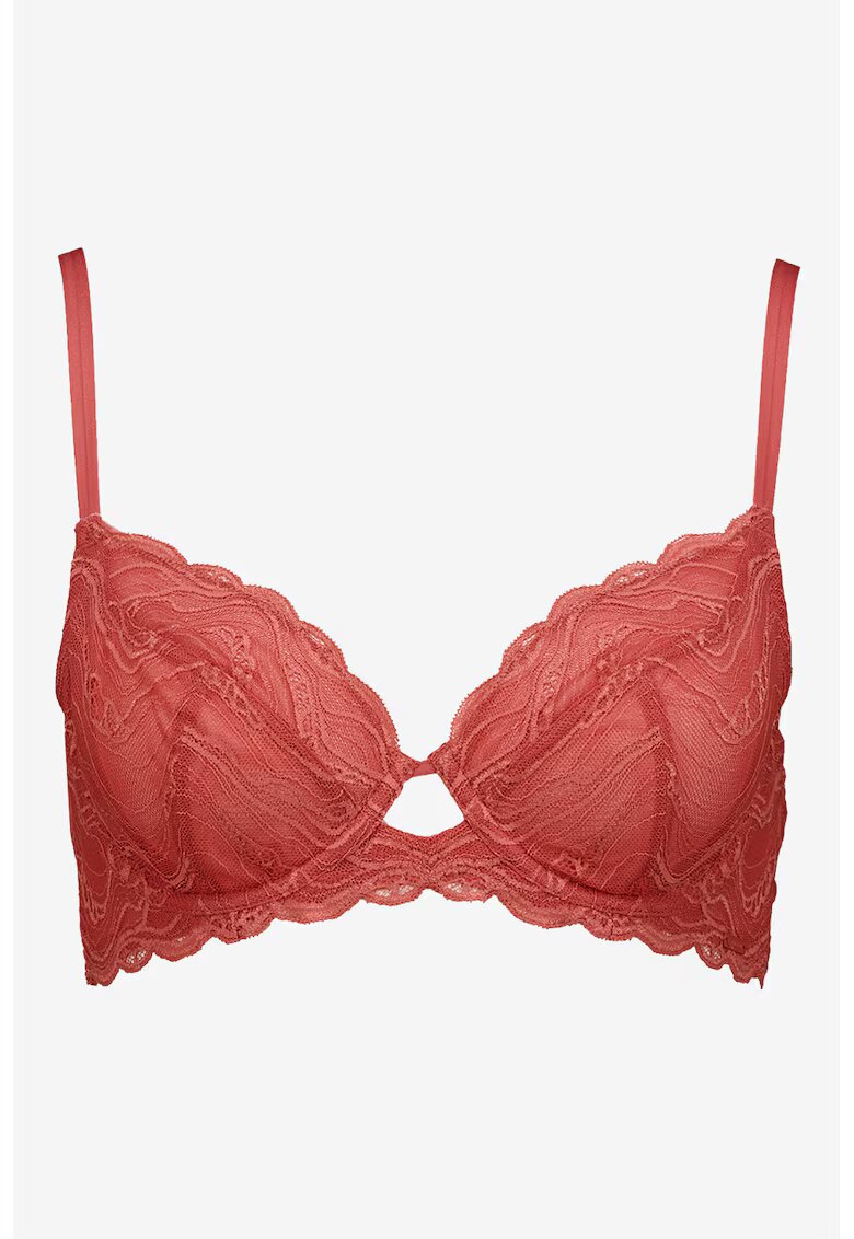 Calvin Klein Sutien de dantela cu acoperire mare - Rosu