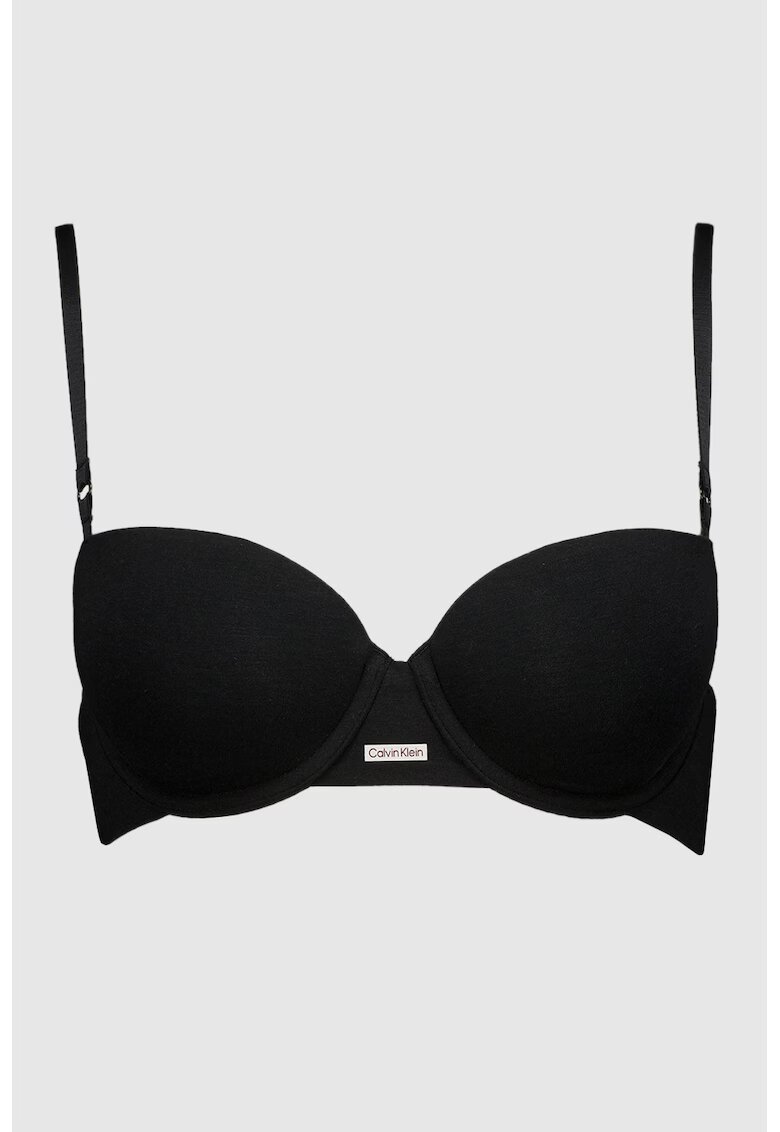 Calvin Klein Sutien din amestec de modal cu sustinere metalica si logo - Negru