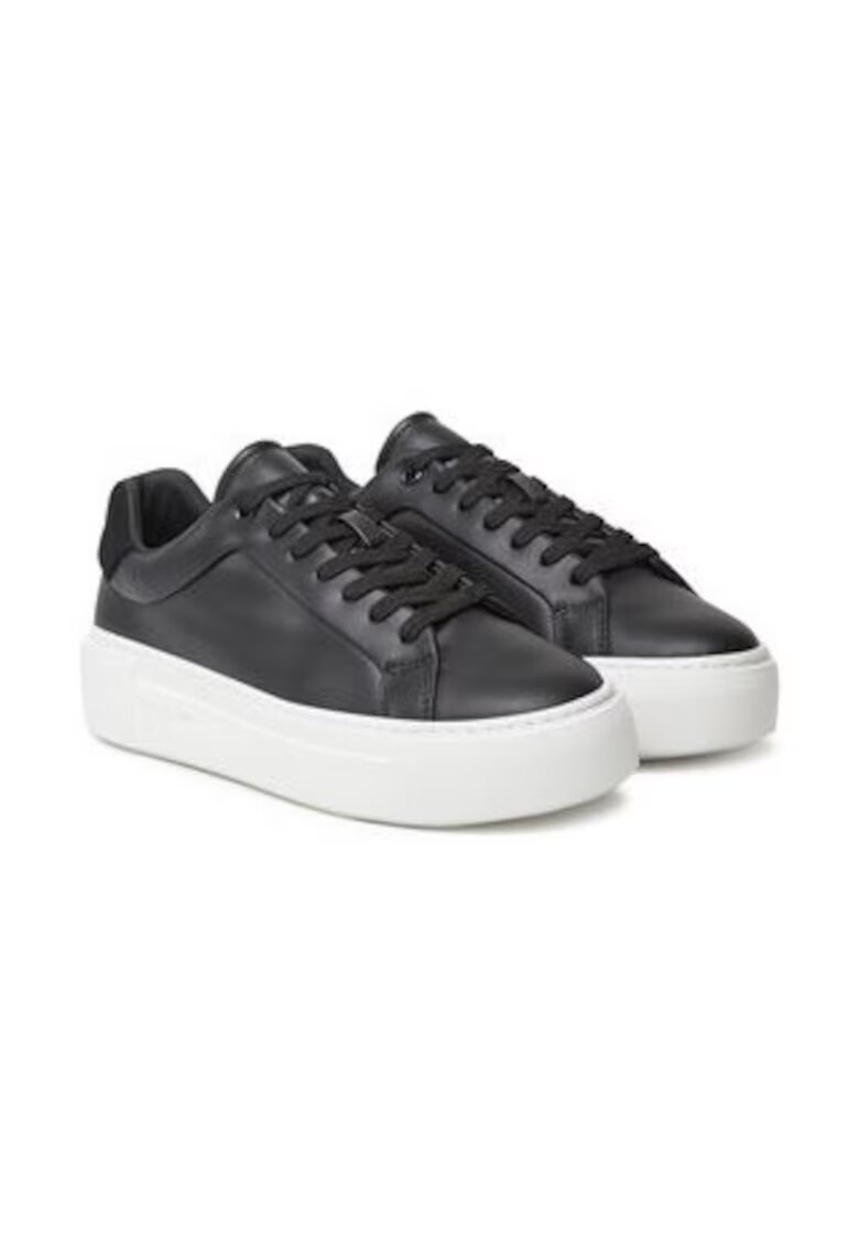 Calvin Klein Tenisi dama din piele naturala - Negru