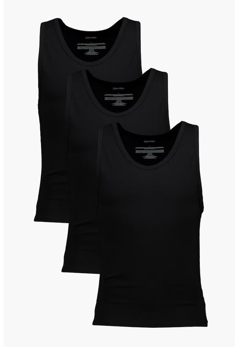Calvin Klein Top din amestec de bumbac cu decolteu amplu - Negru