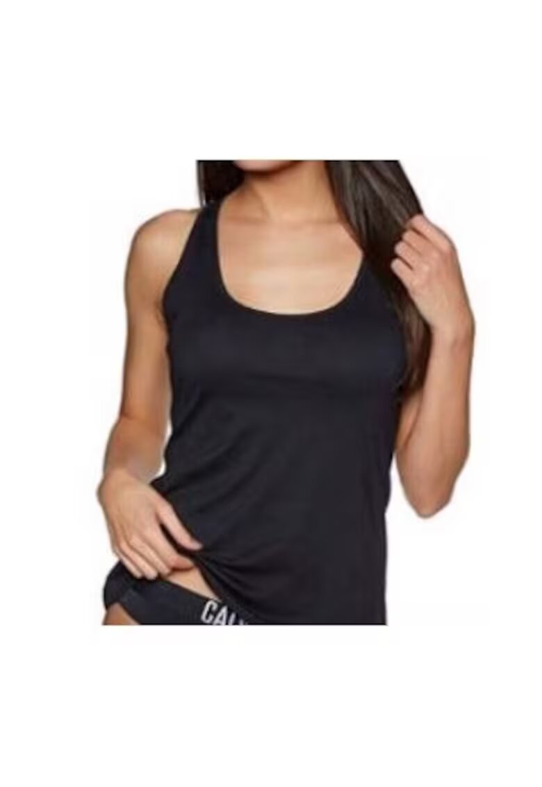 Calvin Klein Top din amestec de modal cu decolteu la baza gatului -