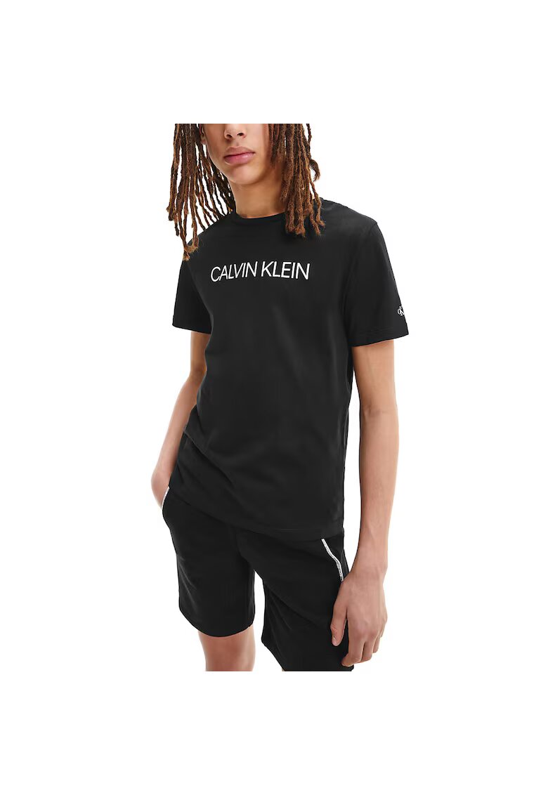 Calvin Klein Tricou baieti - cu logo - Bumbac - Negru - 4 ani