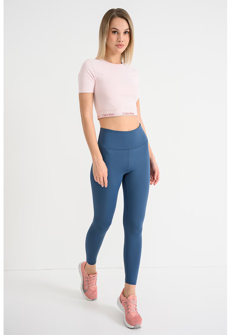 Calvin Klein Tricou crop cu logo - pentru fitness - Roz/Roz pal