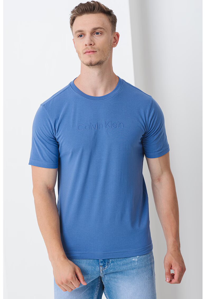 Calvin Klein Tricou cu decolteu la baza gatului pentru antrenament - Albastru lavanda