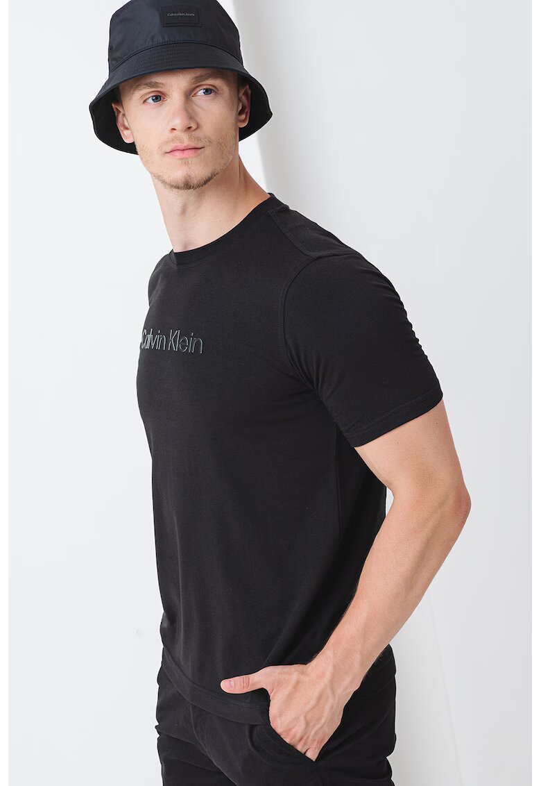 Calvin Klein Tricou cu decolteu la baza gatului pentru antrenament - Negru