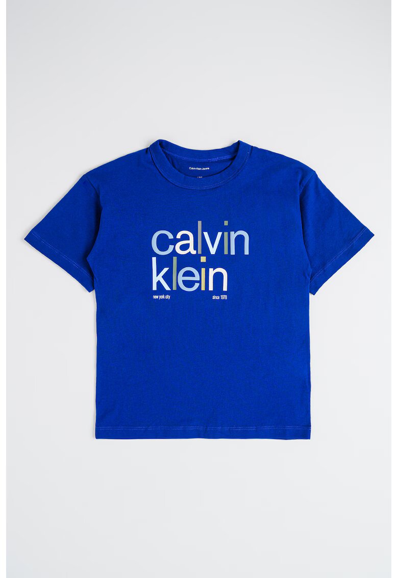 Calvin Klein Tricou cu logo - Albastru inchis/Kaki