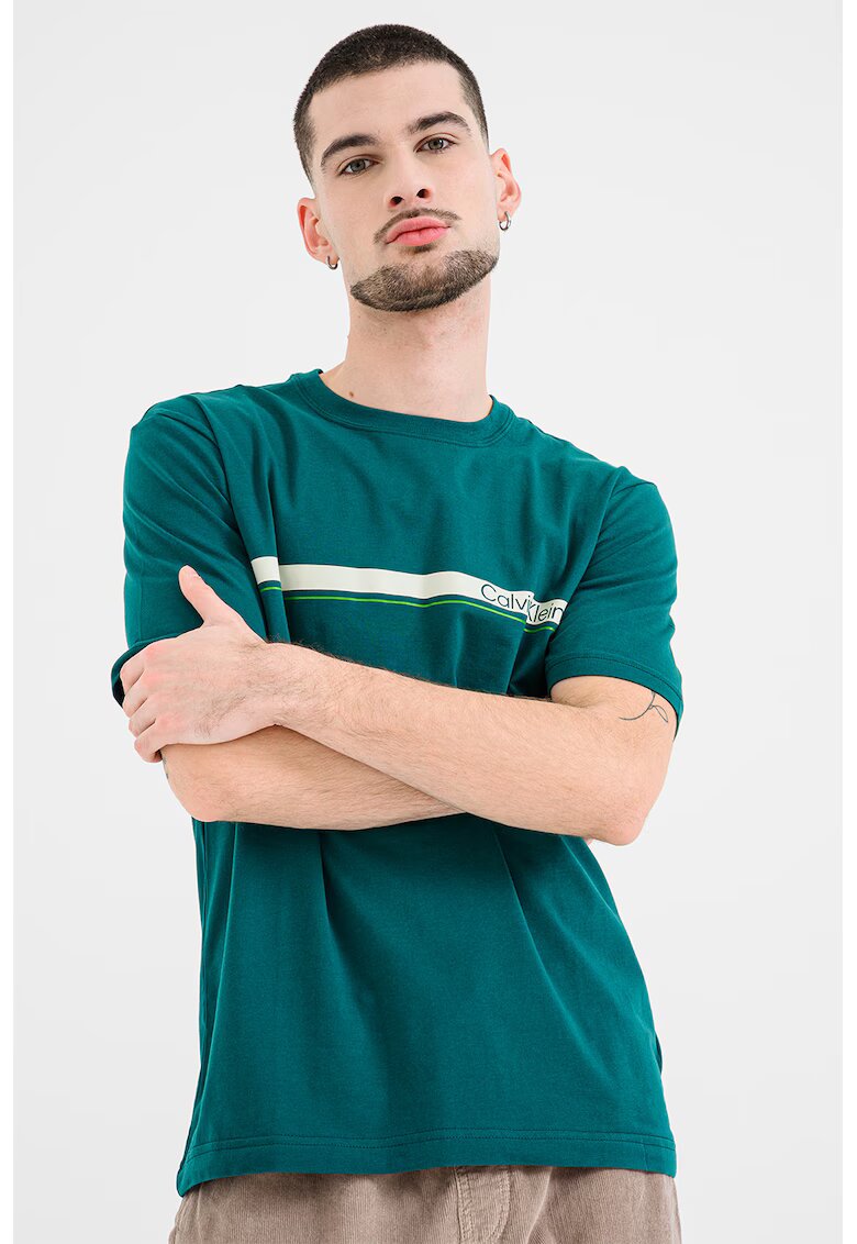 Calvin Klein Tricou cu model uni pentru antrenament - Verde englez