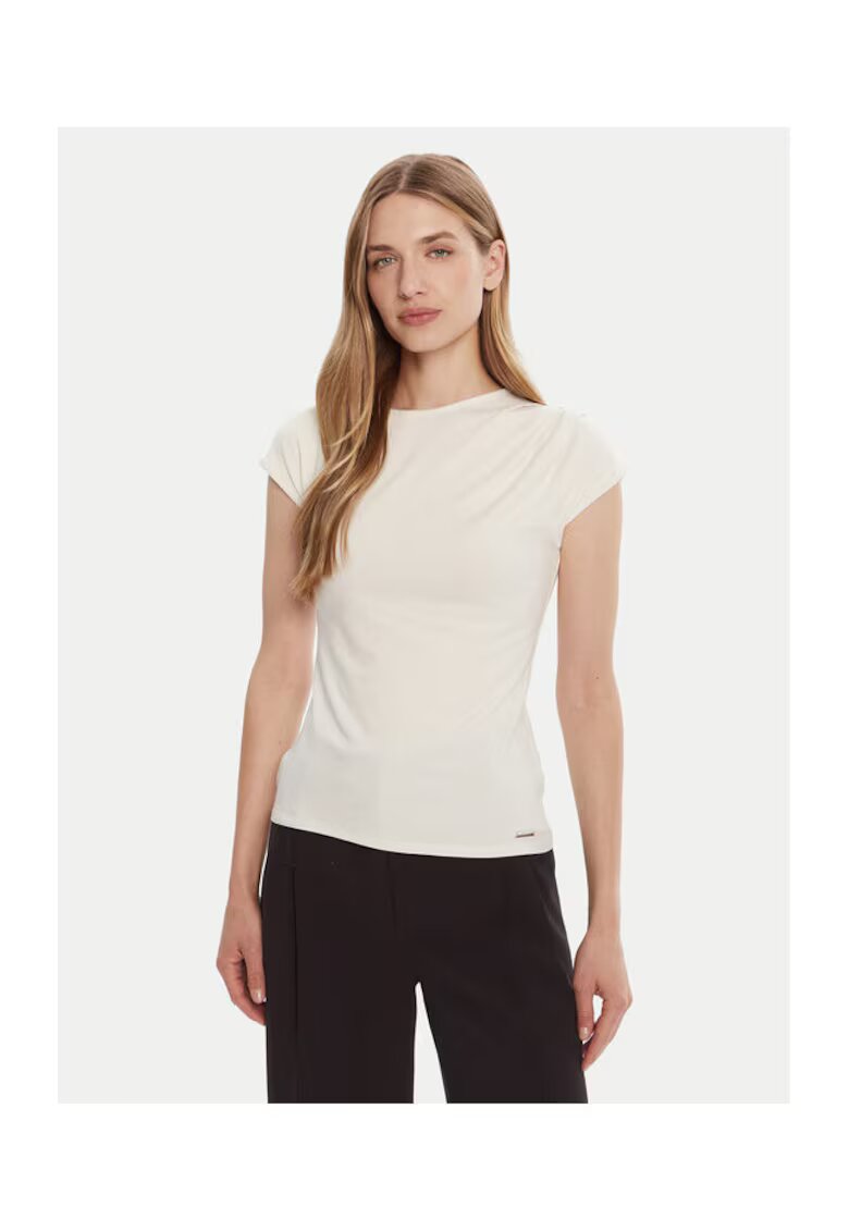 Calvin Klein Tricou dama - Ecru - 77% modal - 19% bumbac - 4% elastan -