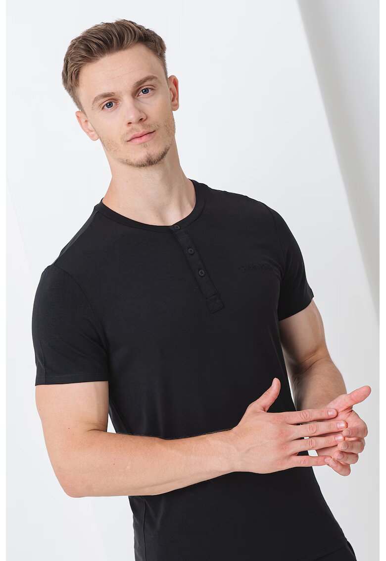Calvin Klein Tricou de pijama din amestec de modal - Negru