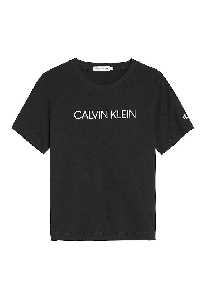 Calvin Klein Tricou din amestec de bumbac organic cu imprimeu logo - Alb/Negru