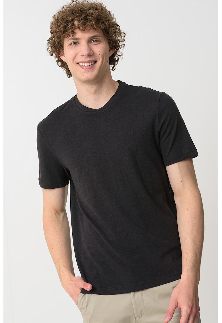 Calvin Klein Tricou din amestec de bumbac organic si in - Negru