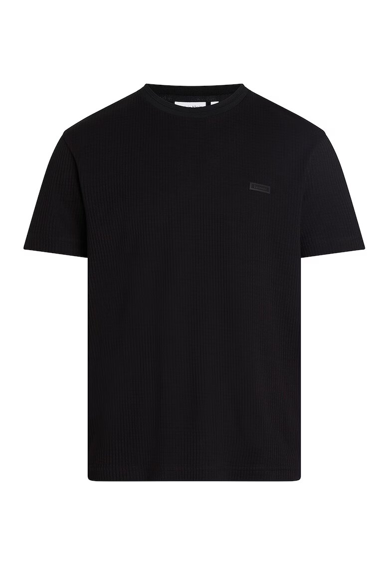 Calvin Klein Tricou din bumbac cu decolteu la baza gatului - Negru