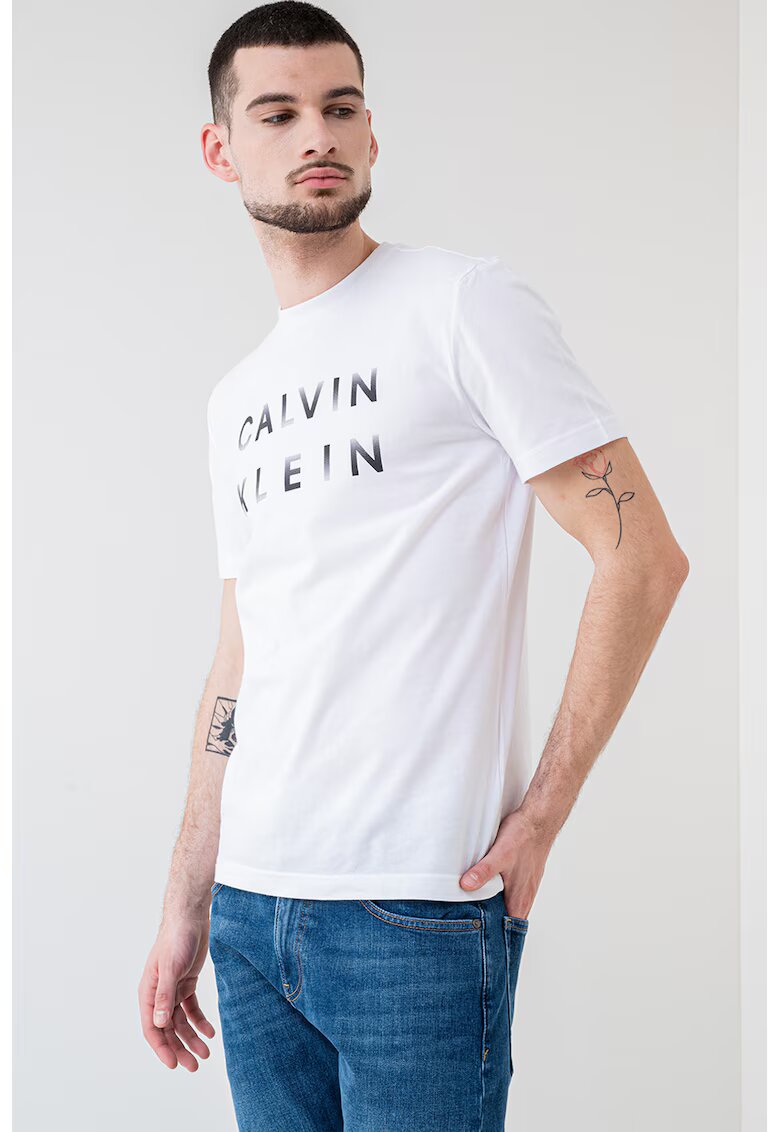 Calvin Klein Tricou din bumbac cu imprimeu logo - Alb