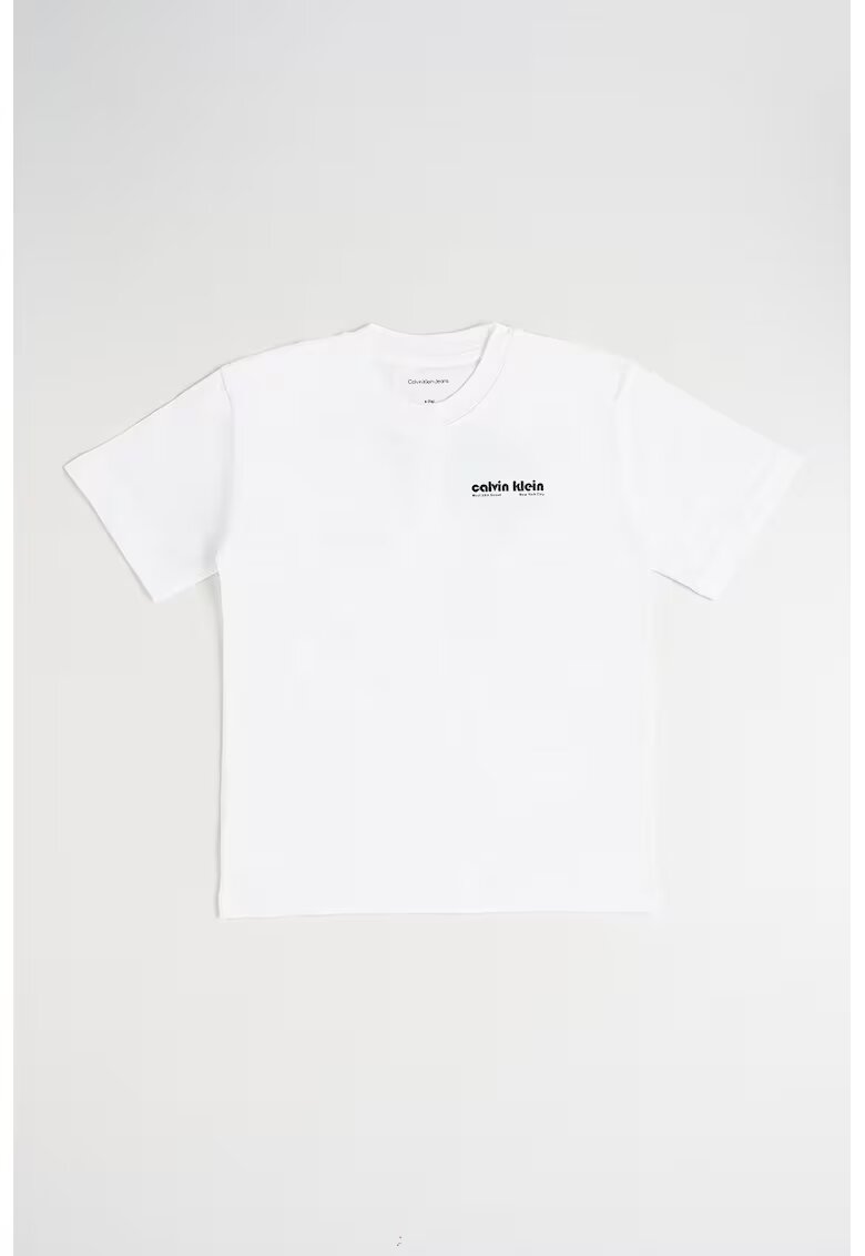 Calvin Klein Tricou din bumbac cu logo supradimensionat - Rosu/Alb optic/Albastru