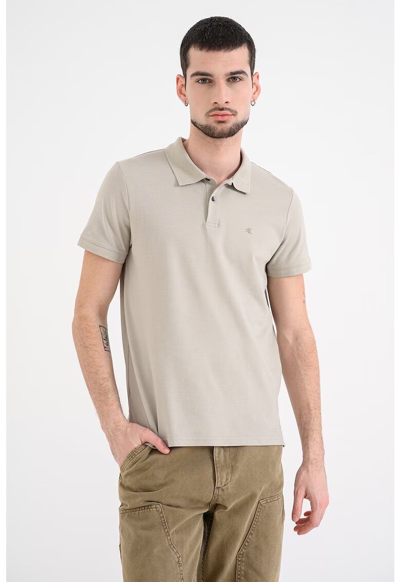 Calvin Klein Tricou polo din bumbac pique cu croiala slim-fit - Verde pal