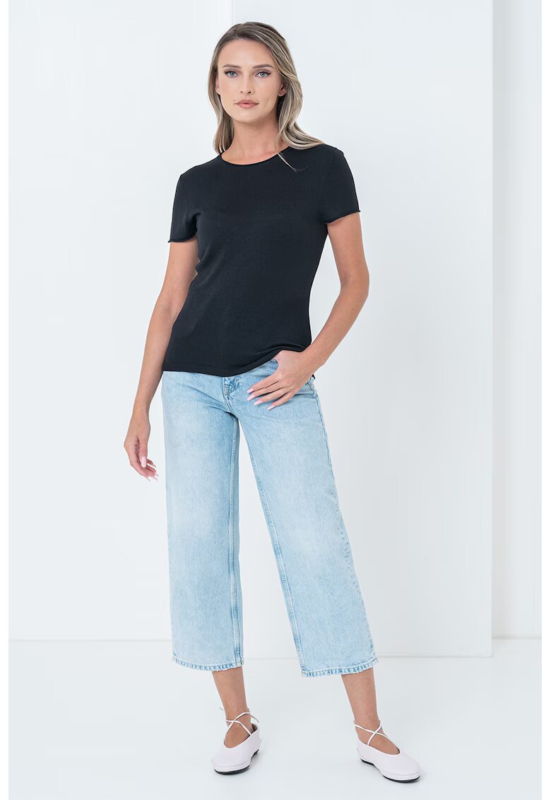 Calvin Klein Tricou slim fit cu model uni - Negru