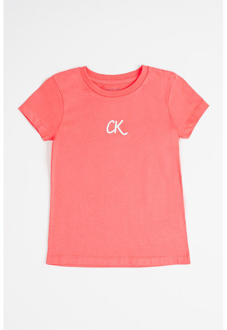 Calvin Klein Tricou slim fit de bumbac - Fucsia