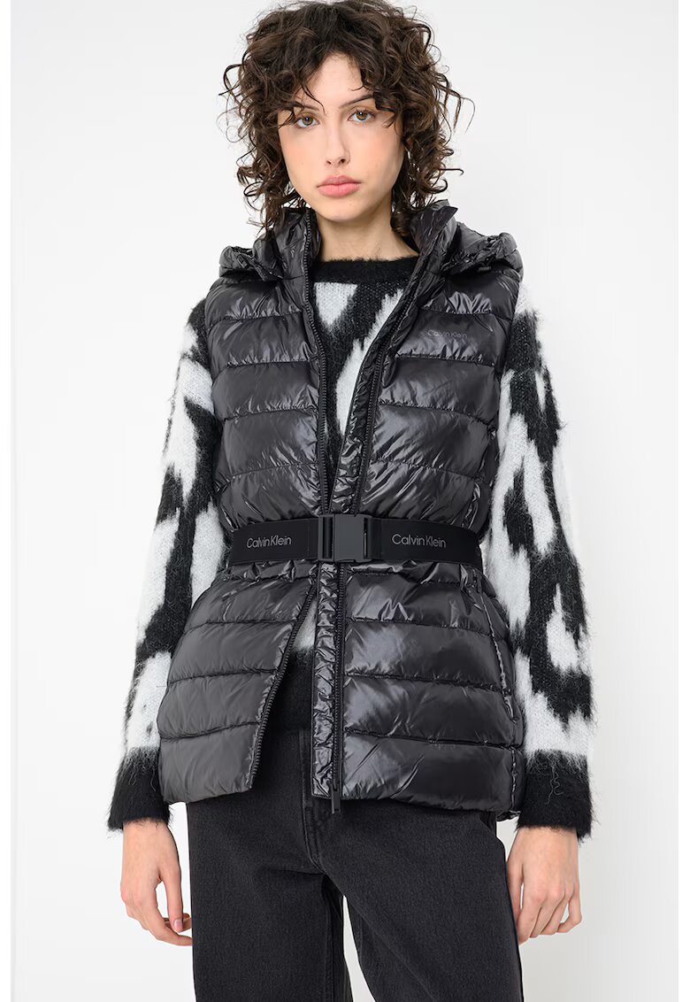 Calvin Klein Vesta cu curea si gluga - Negru