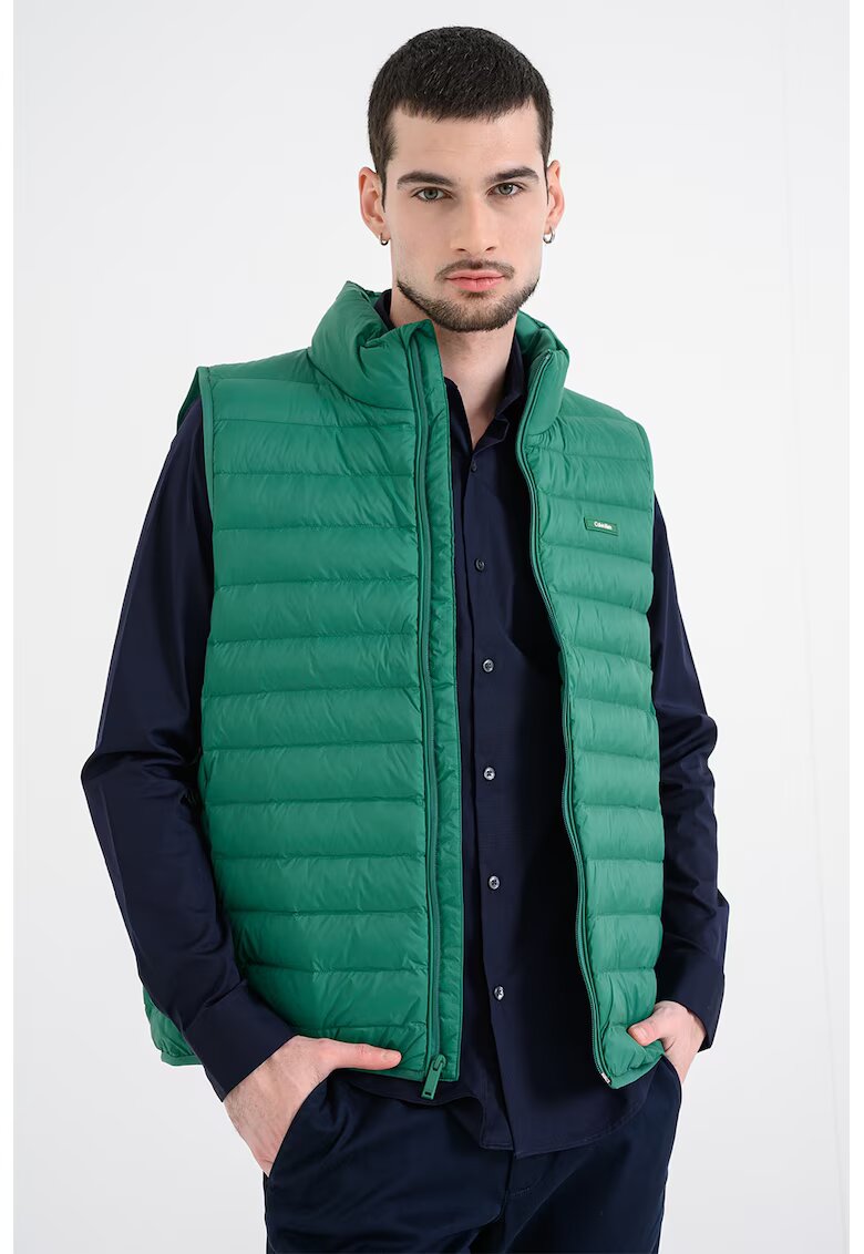 Calvin Klein Vesta matlasata cu fermoar - Verde