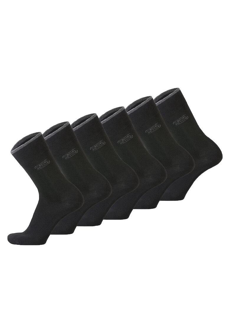 Camel Active Set de sosete scurte din amestec de bumbac organic 29933 - 6 perechi - Negru