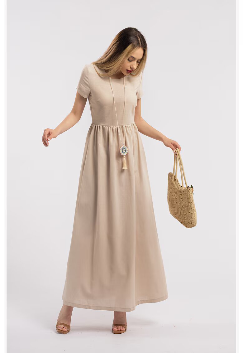 CAMISSI Rochie maxi din in - Bej