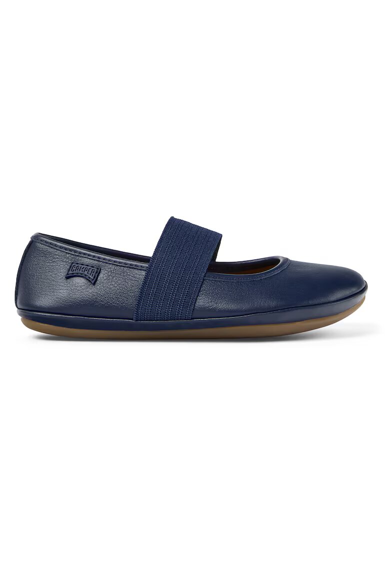 Camper Balerini de piele cu brant anatomic si banda elastica Right 8469 - Albastru inchis