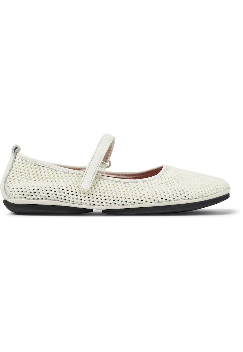 Camper Balerini din material textil cu insertii de piele Right Nina - Alb