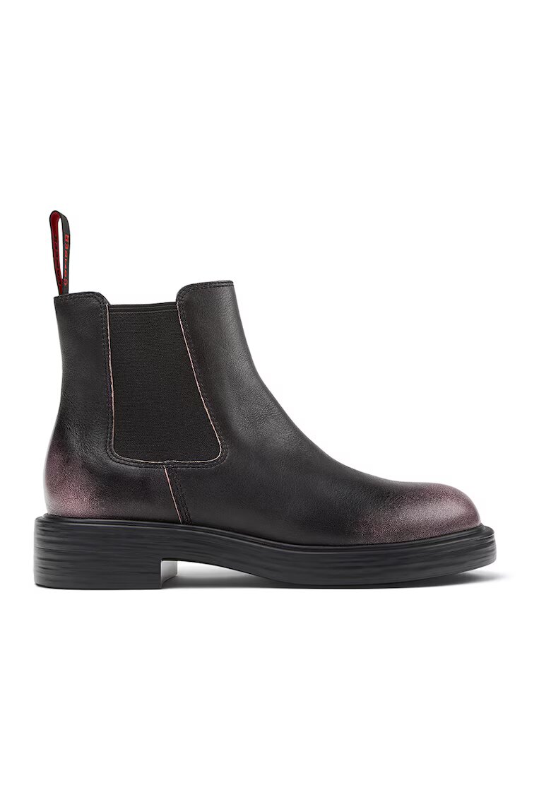 Camper Ghete Chelsea de piele cu detalii cu aspect decolorat - Negru/Lila