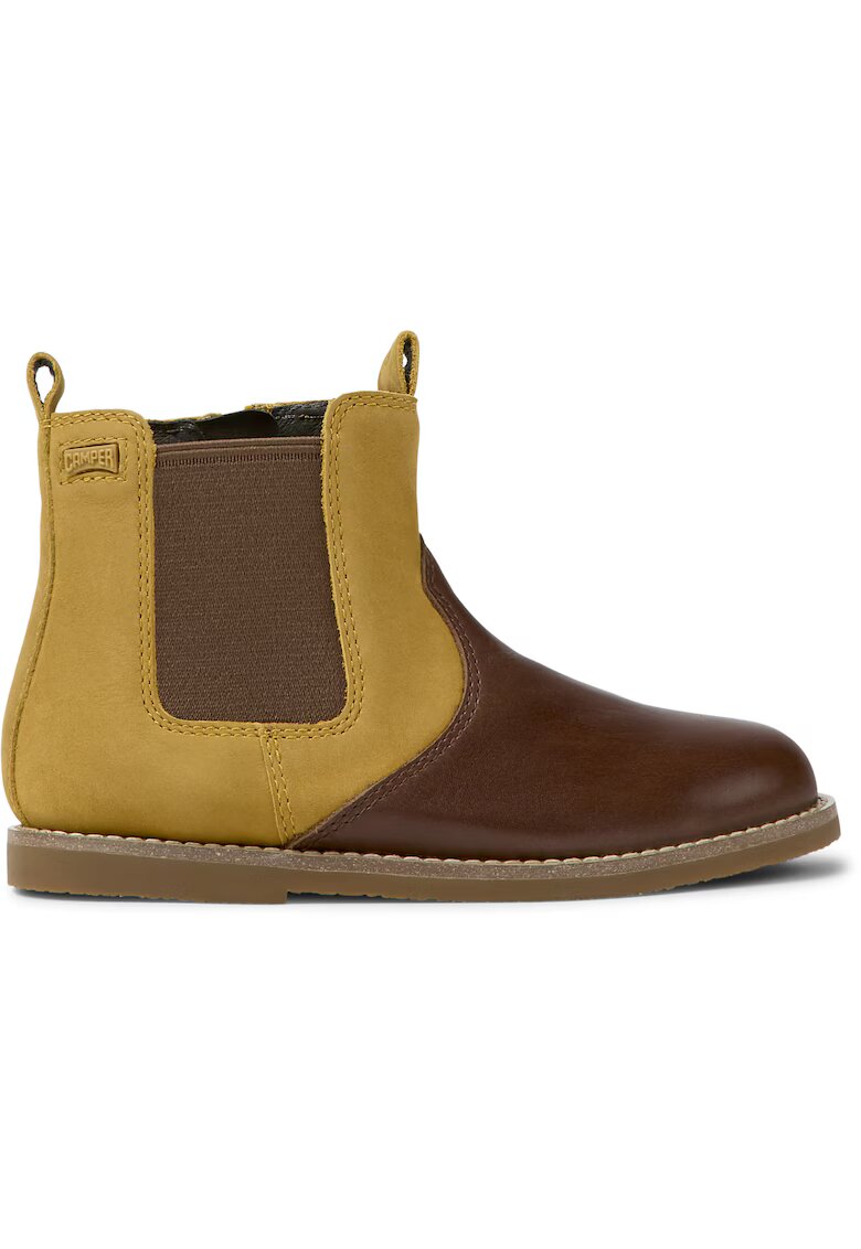Camper Ghete Chelsea din piele nabuc si piele Savina 8551 - Maro
