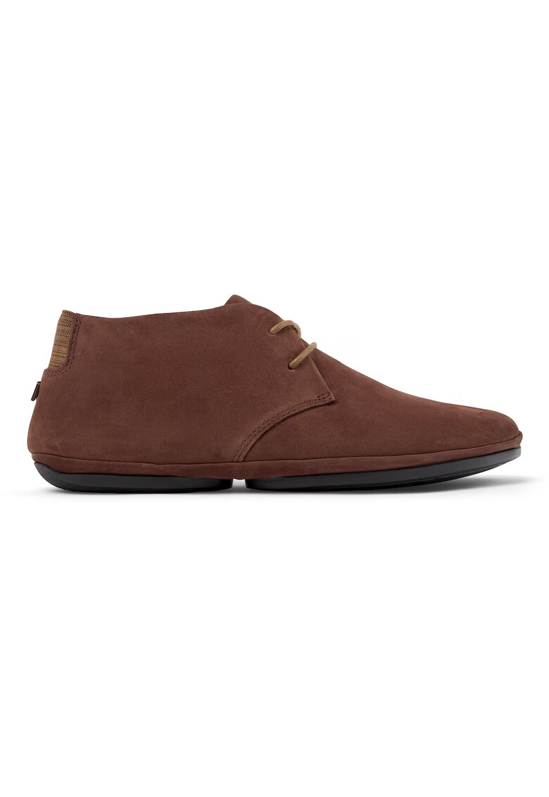 Camper Ghete chukka din piele nabuc cu insertii din material textil Right Nina 1259 - Maro scortisoara