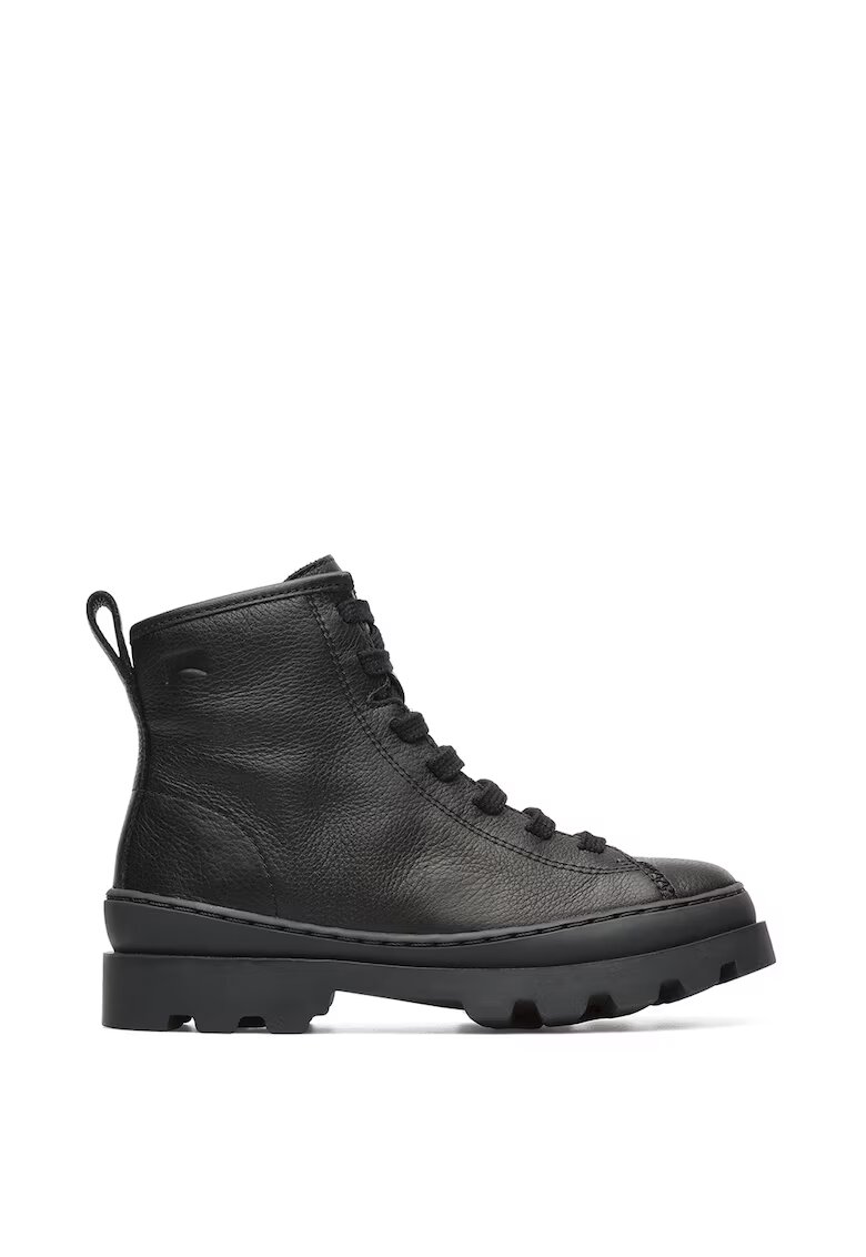 Camper Ghete de piele cu aplicatie logo discreta Brutus 609 - Negru