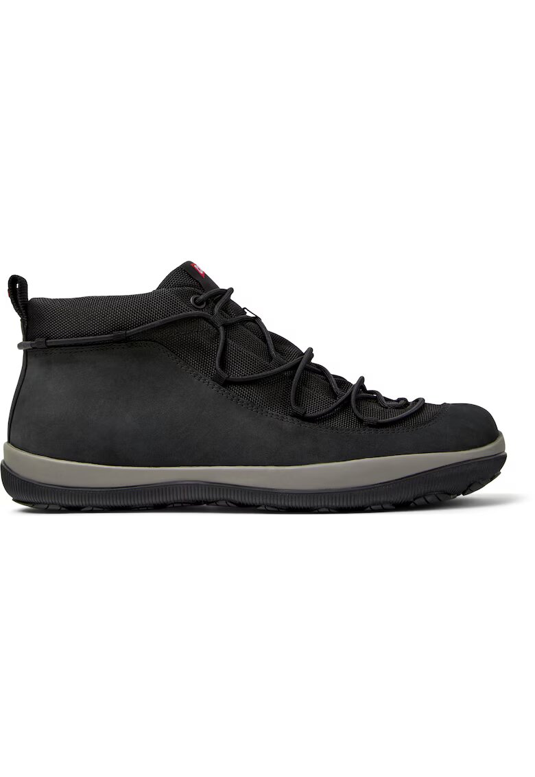 Camper Ghete de piele cu garnituri din material textil Peu Pista - Negru