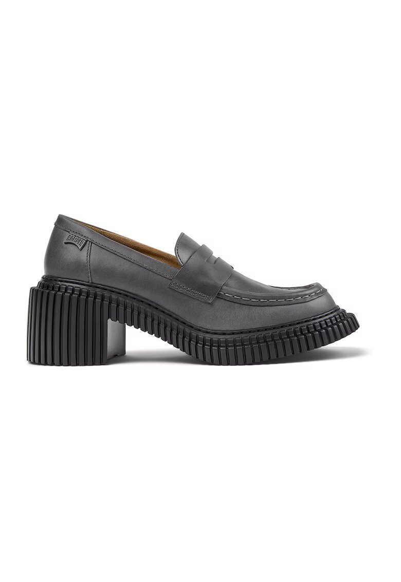 Camper Mocasini uni din piele - Gri deschis