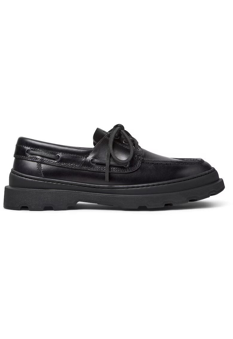 Camper Pantofi boat de piele - Negru
