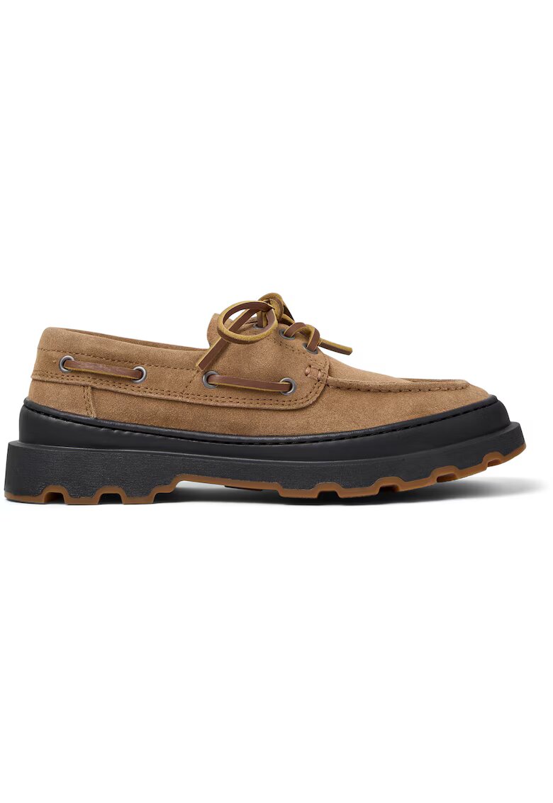 Camper Pantofi boat din piele intoarsa Brutus - Maro deschis