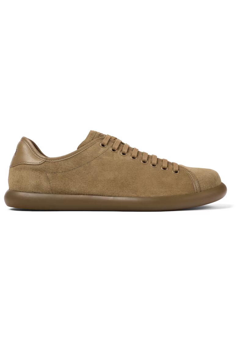 Camper Pantofi casual de piele nabuc cu insertii de piele Pelotas Soller - Maro taupe