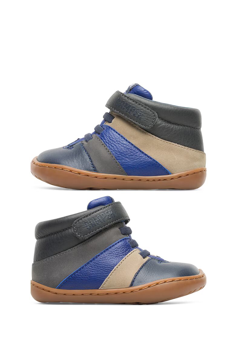 Camper Pantofi de piele cu banda velcro Twins 49 - Albastru inchis/Maro nisip/Bleumarin