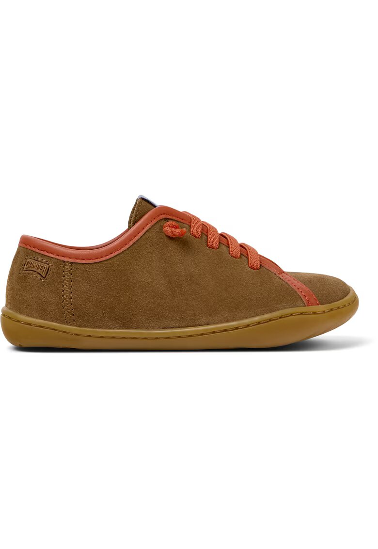 Camper Pantofi de piele intoarsa cu sireturi contrastante Peu Cami Twins - Maro