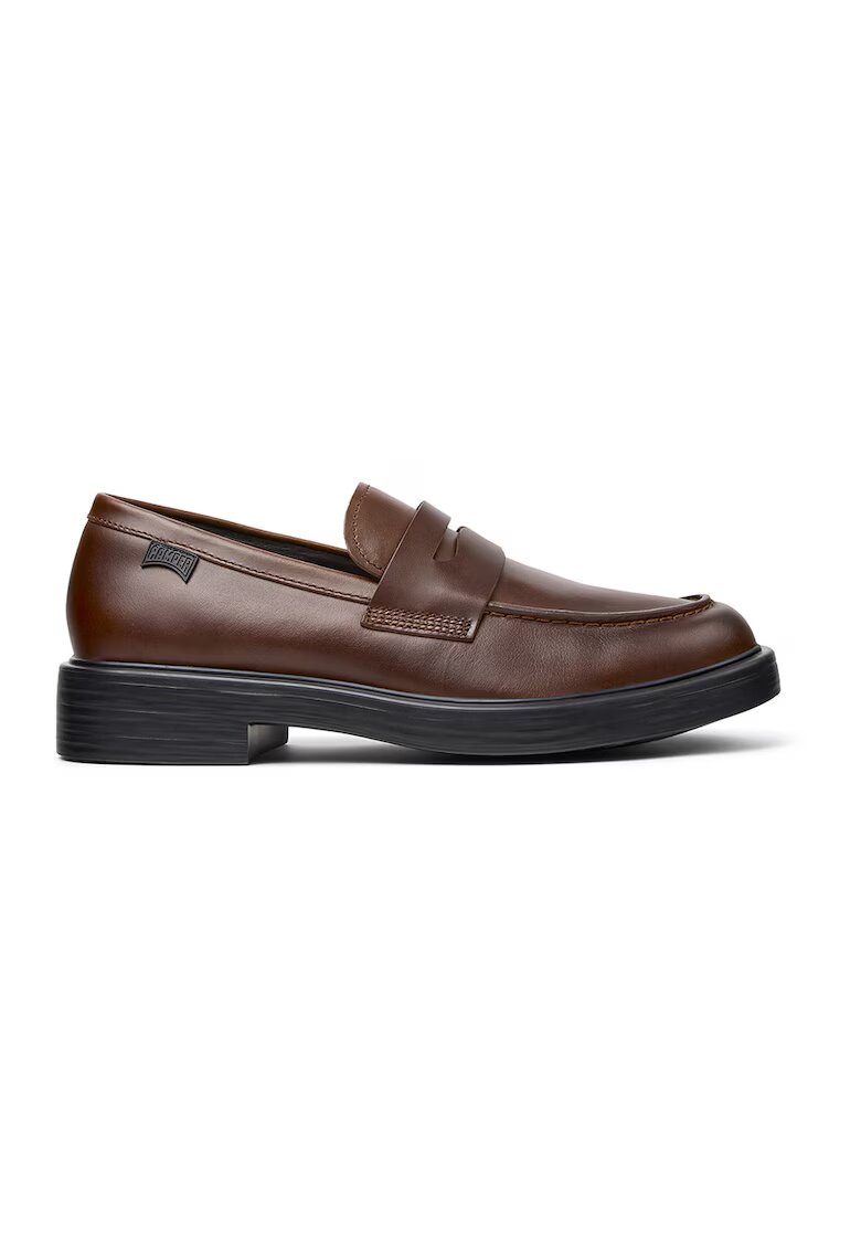 Camper Pantofi loafer de piele cu model uni - Maro cognac
